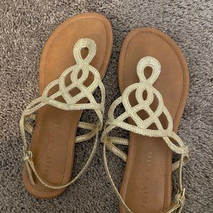 Tan Sandal's with Gold Straps